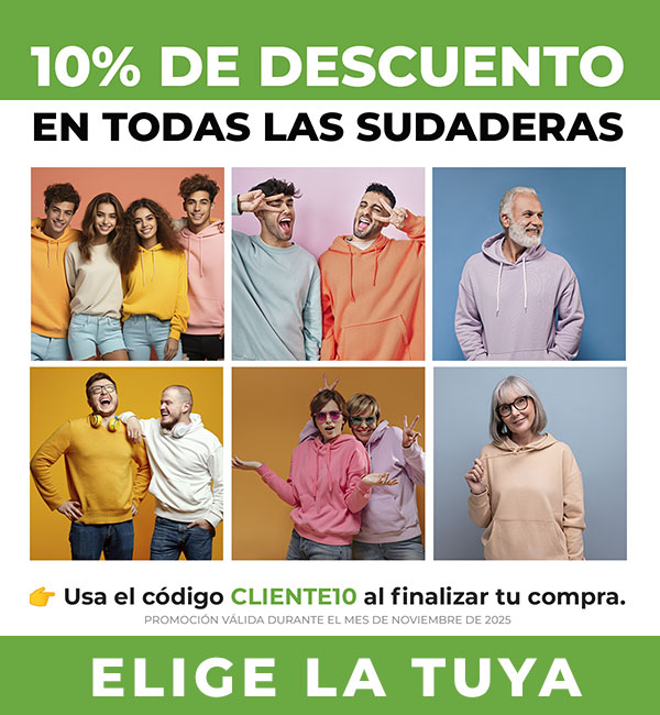Descuento en sudaderas personalizadas