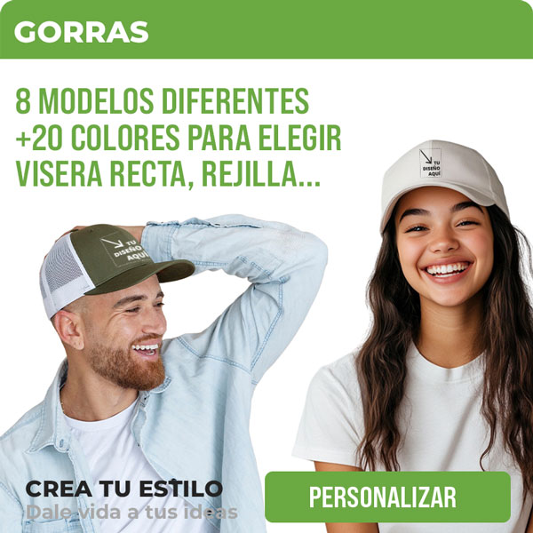 Dise&ntilde;a gorras personalizadas online con logo y acabado profesional