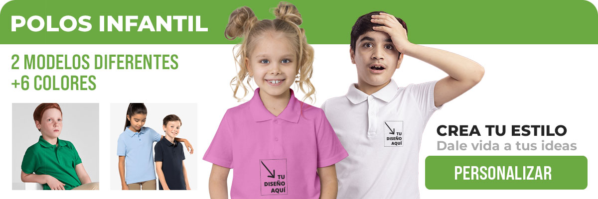 Polos infantiles personalizados para colegios y actividades