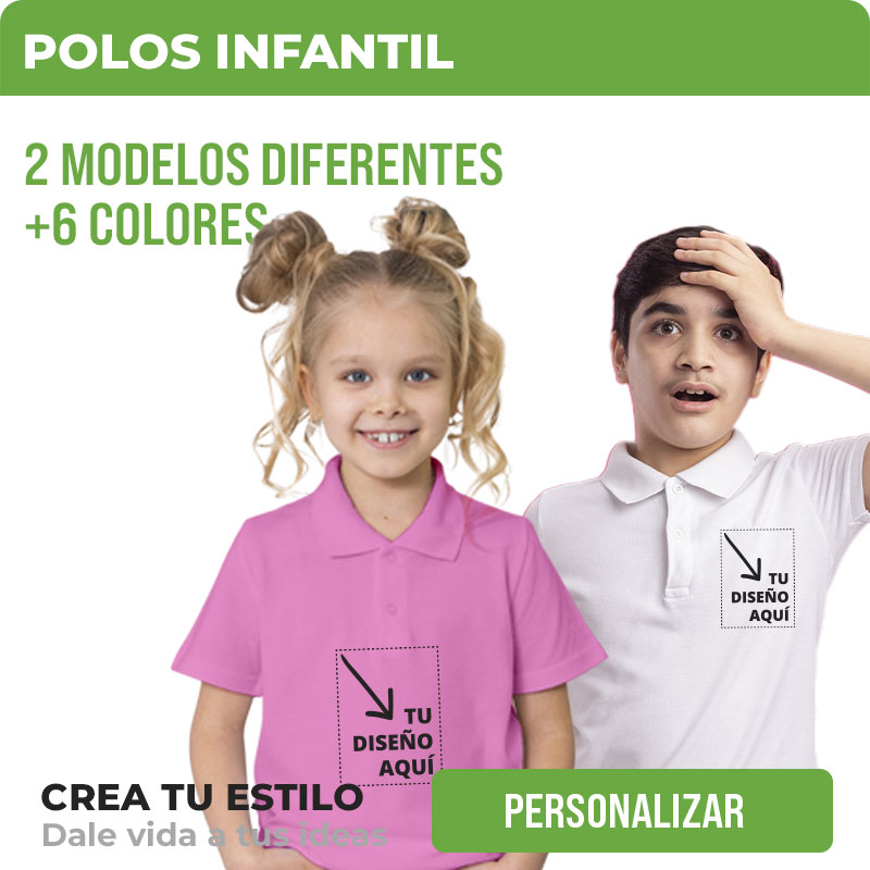 Polos infantiles personalizados para colegios y grupos