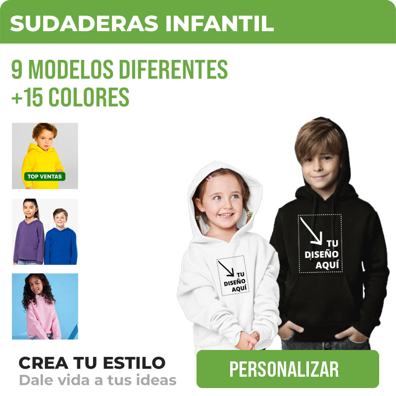 Sudaderas infantiles personalizadas online para colegios y campamentos