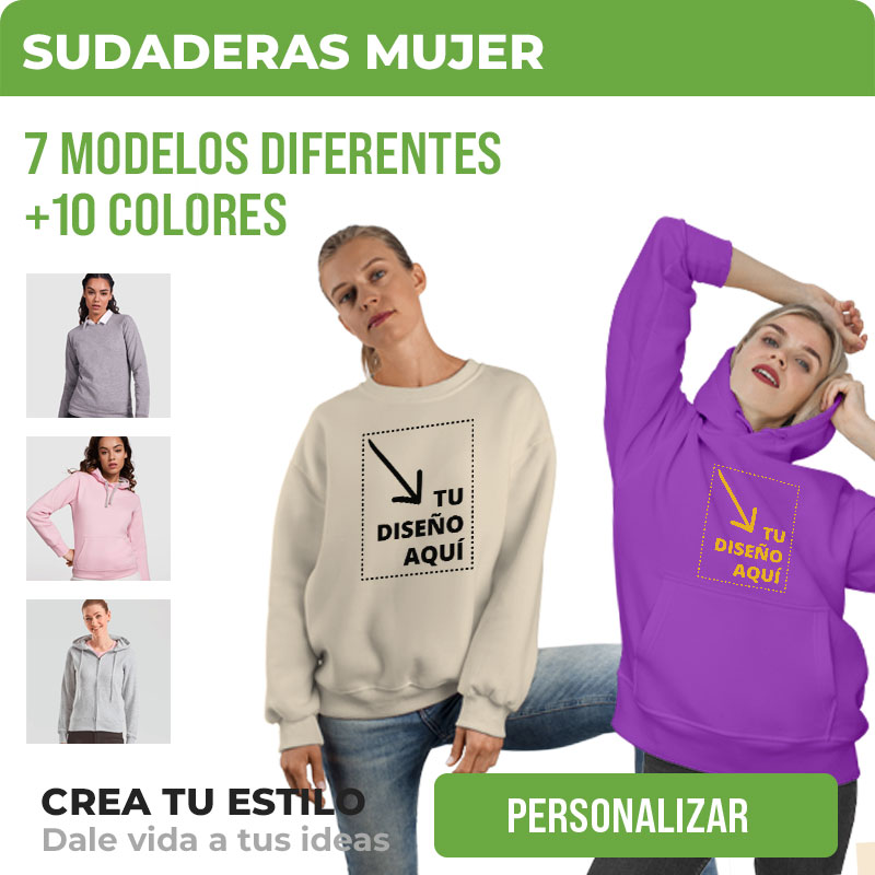Sudaderas personalizadas para mujer online desde 1 unidad