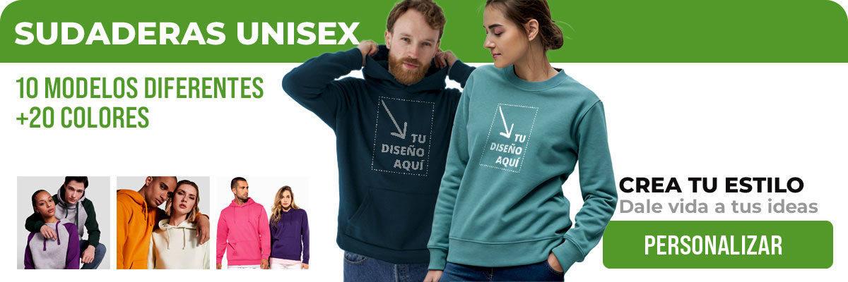 sudaderas unisex personalizadas para pe&ntilde;as, grupos y empresas