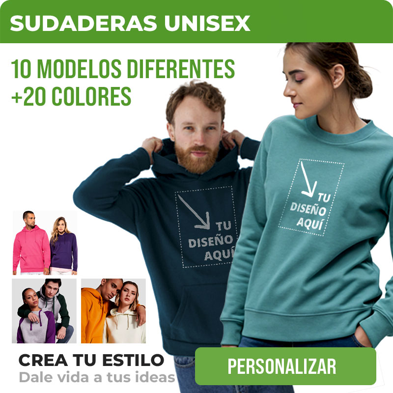 sudaderas unisex personalizadas online para pe&ntilde;as, empresas y universidades