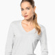 CAMISETA MUJER PREMIUM M/L CUELLO PICO K382